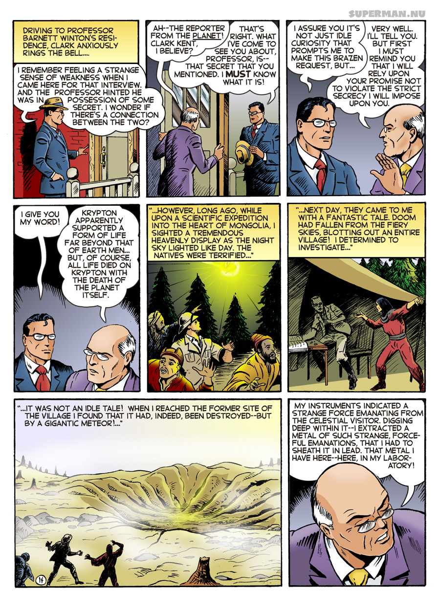 Superman Through the Ages! Comic Book Issue #0: Secret of the K-Metal - Page 14: The Secret Revealed! [Angel Criado & Shane Foley]