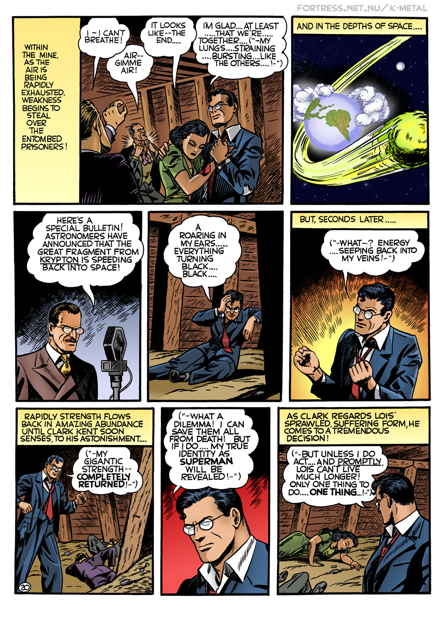 Superman Through the Ages! Comic Book Issue #0: Secret of the K-Metal - Page 20: Only One Thing to Do! [Wayne Boring & John Sikela]