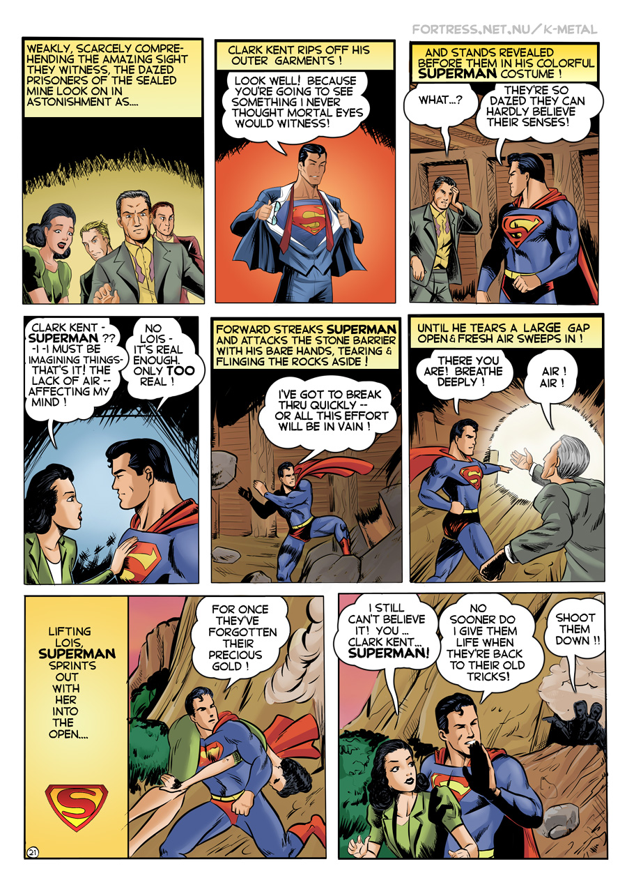 Superman Through the Ages! Comic Book Issue #0: Secret of the K-Metal - Page 21: Look Well! [Wayne Boring & Costin Stefan]